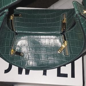 Green croc purse